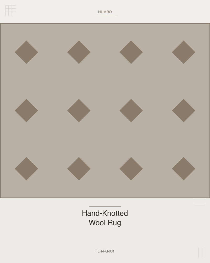 Hand-Knotted Wool Rug — Geometric