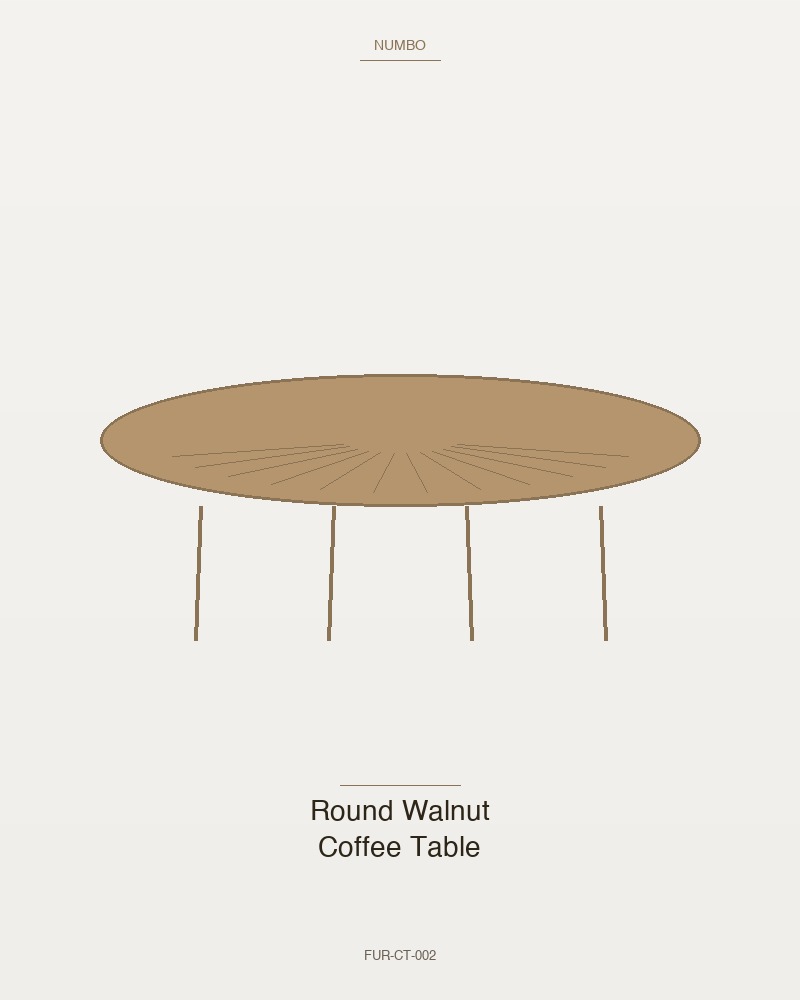 Round Walnut Coffee Table